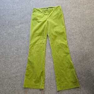 Theory Pants Womens Size 4 Green Corduroy Flare Low Rise Capsule Retro Casual